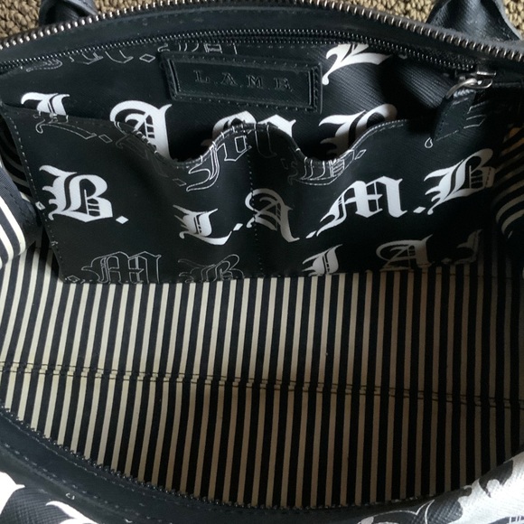 L.A.M.B. Graffiti Black & White Logo Handbag - Picture 8 of 10